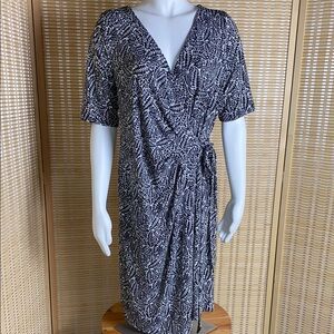 Motherhood Maternity Faux Wrap Waist Tie Surplice Dress Size Large